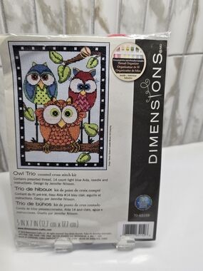 Dimensions Owl Trio Cross Stitch Kit - Multicolor